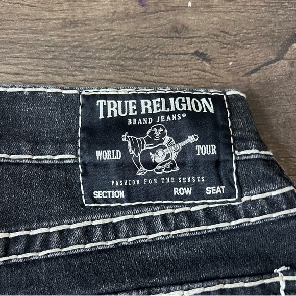 True Religion Men's Ricky Rope Stitch Flap Jeans Washed Black Size 29 - Picture 5 of 11